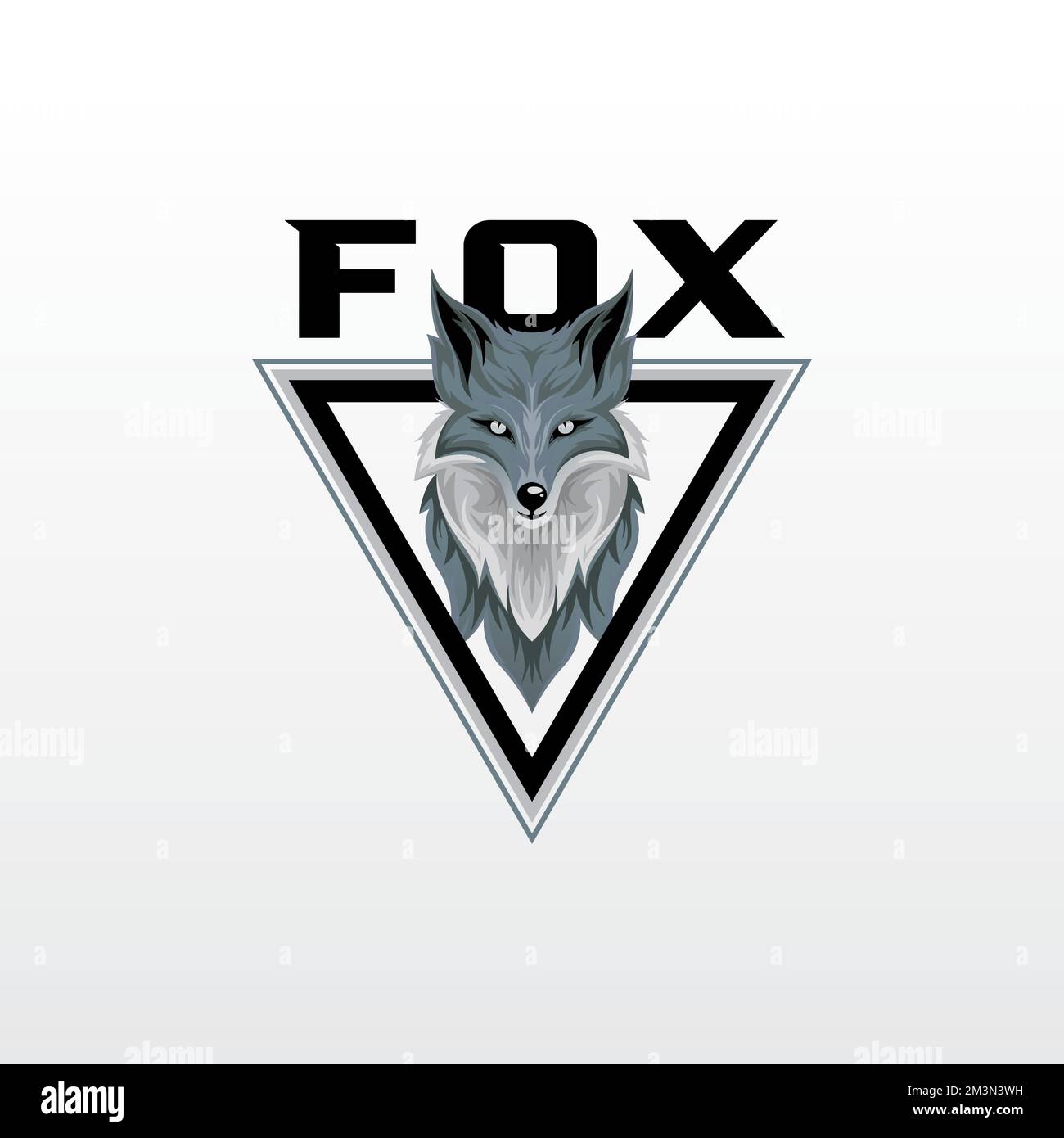Volpe d'argento Illustrazione. Logo Fox Mascot. Icona Fox Illustrazione Vettoriale