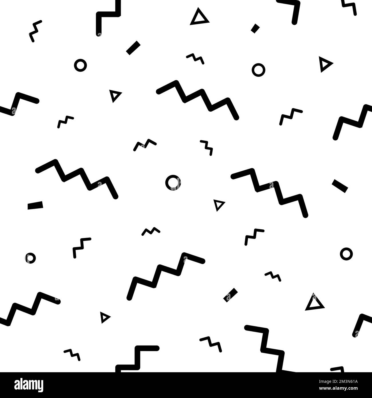 Pattern vettoriale di confetti. Sfondo della linea vettoriale a forma di triangolo geometrico. Modello Memphis minimal senza cuciture. Pattern vettoriale di confetti Illustrazione Vettoriale