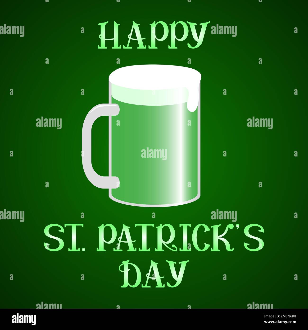 Poster DI SAN PATRIZIO con tazza di birra verde. Illustrazione vettoriale. Illustrazione Vettoriale