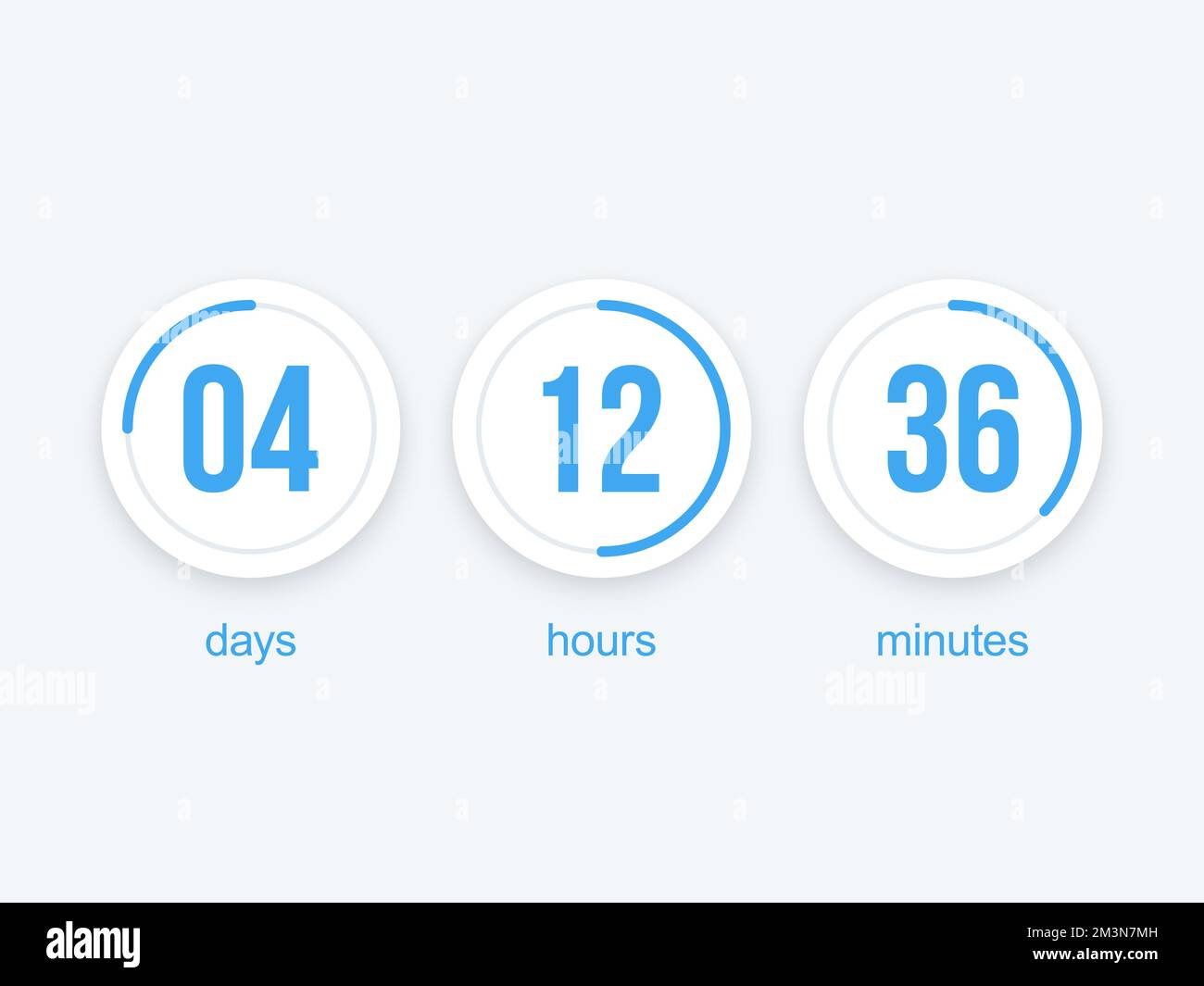 Orologio timer Web conto alla rovescia. Contatore vettoriale per presto disponibile. Modello giorno conto alla rovescia piatto. Disegno dell'elemento vettoriale per il vostro Web site Illustrazione Vettoriale