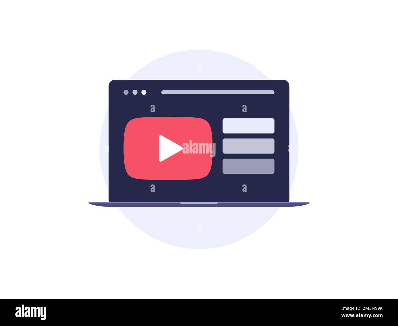Esercitazione video sull'icona del vettore del laptop. Lettore video su notebook con lezioni successive. Concetto di streaming. Illustrazione vettoriale Illustrazione Vettoriale