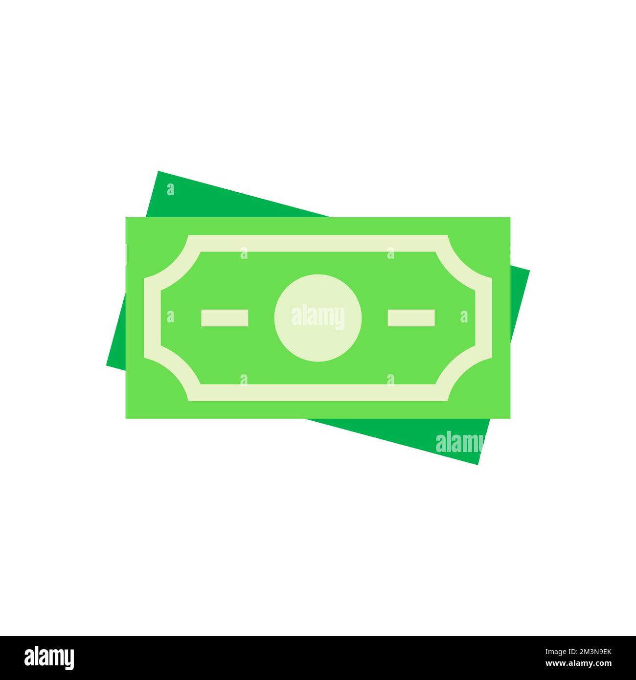 Icona del denaro. Semplice simbolo di contanti. Banconote in dollari. Cartone animato colorato carta piatta icona soldi. Isolato su sfondo bianco. Illustrazione vettoriale Illustrazione Vettoriale