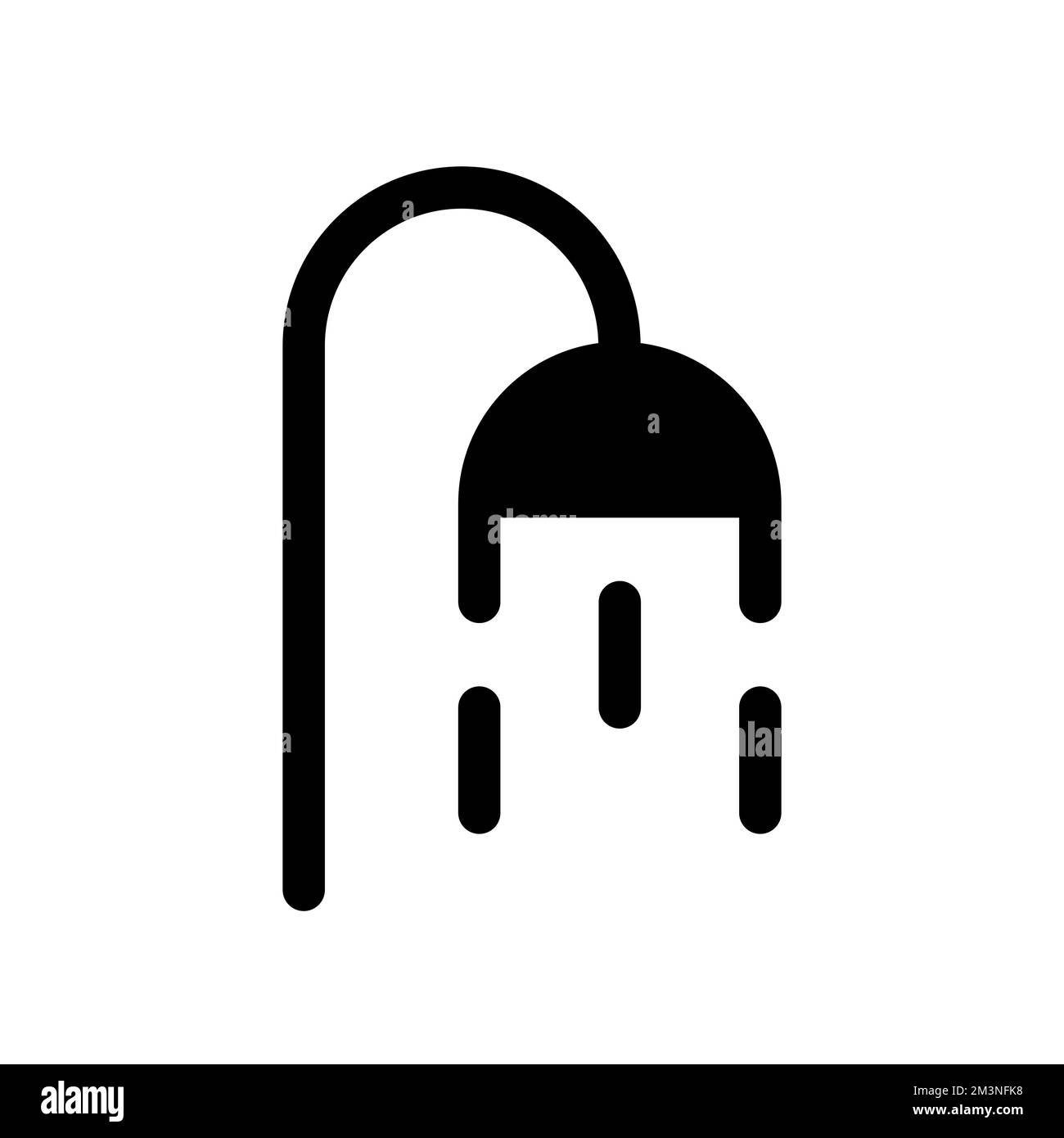 Icona ui glyph nera opzione doccia pubblica Illustrazione Vettoriale