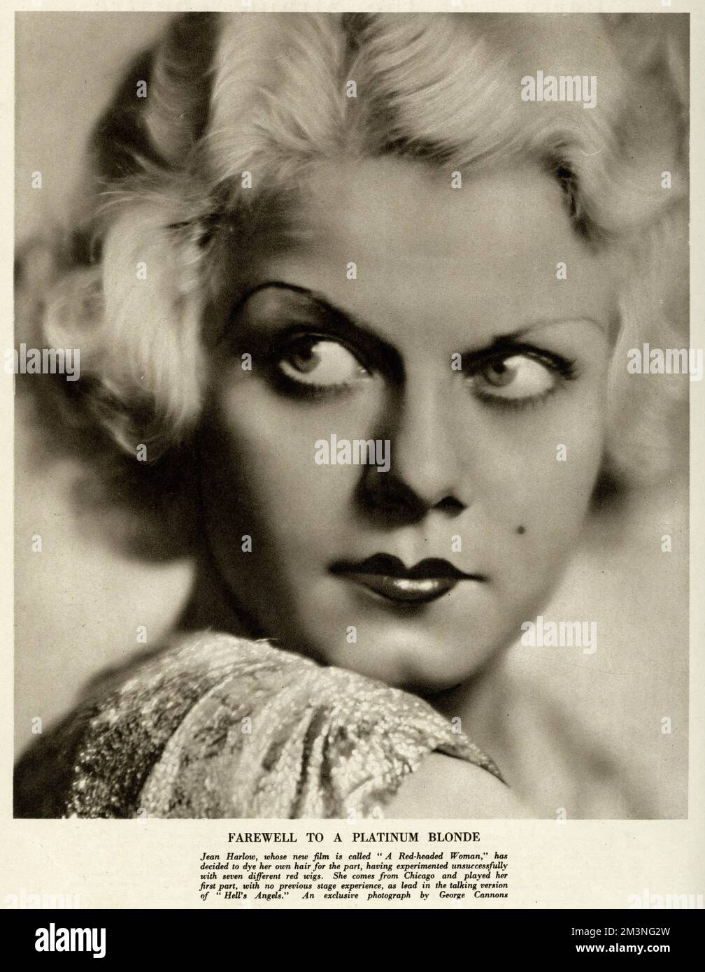 Jean Harlow (1911 1937), attrice cinematografica americana, conosciuta come "Biond Bombshell" e "Platinum Bionda". Qui in un film chiamato "A Red-headed Woman", ha deciso di tingere qui i propri capelli per la parte. Data: 1932 Foto Stock
