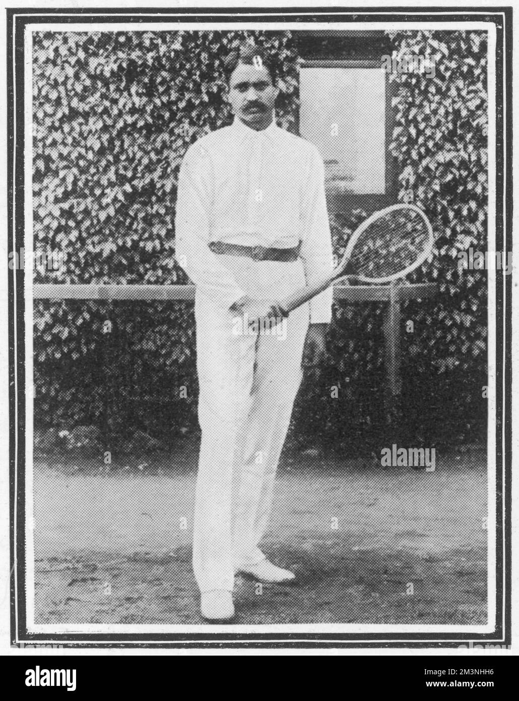 Giocatore indiano di tennis Sirdar Nihal Singh che ha giocato nel campionato di tennis Wimbledon 1909. Data: 1909 Foto Stock