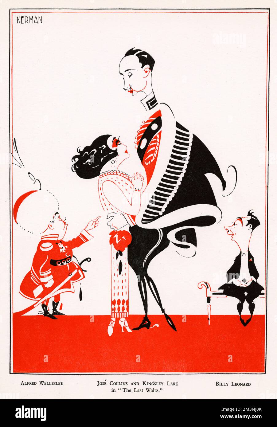 Jose Collins e Kingsley Lark, con Alfred Wellesley e Billy Leonard in 'The Last Waltz' Data: 1920s Foto Stock