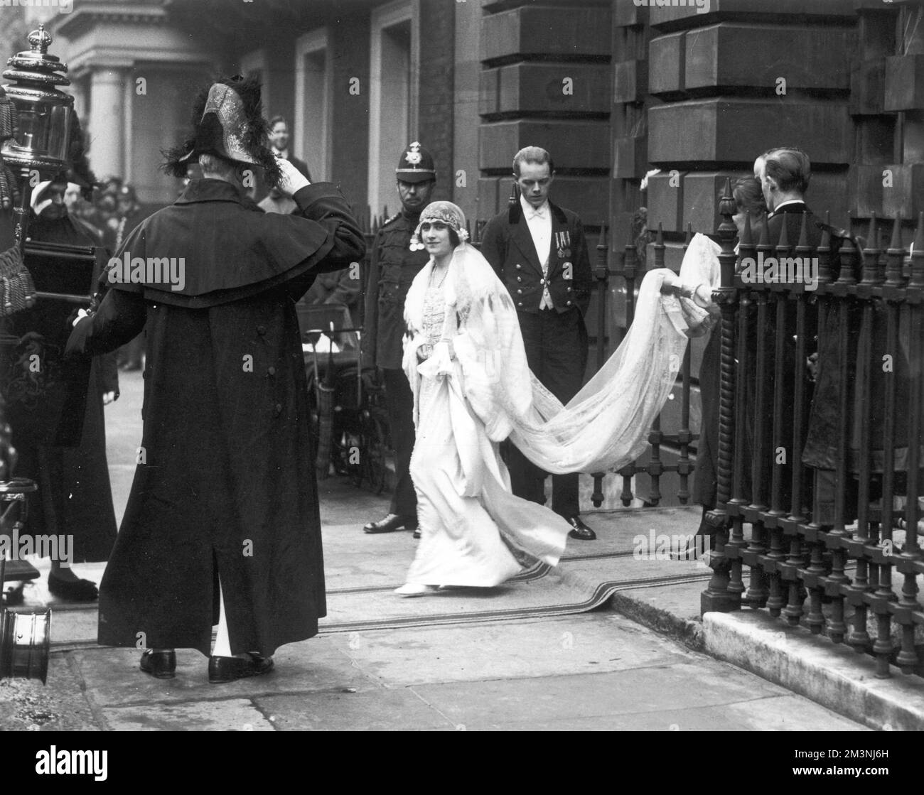 Elizabeth Bowes-Lyon il giorno del suo matrimonio Foto Stock
