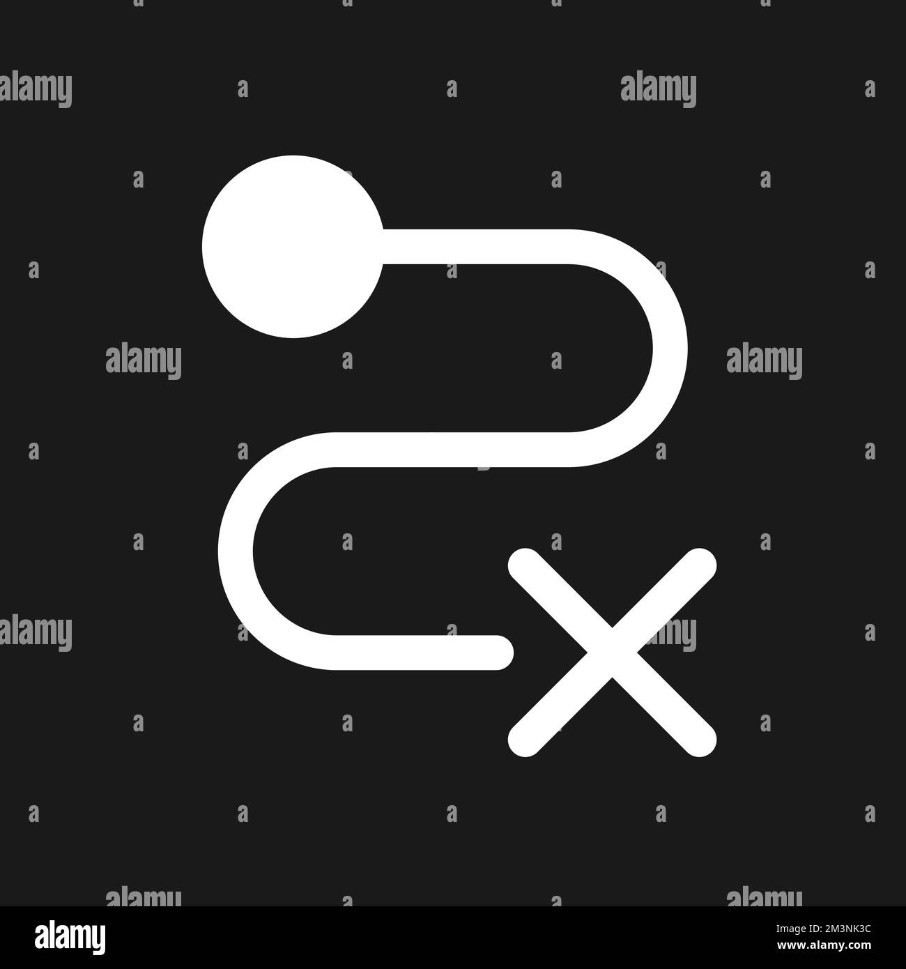 Mancata consegna dell'icona dell'interfaccia utente glifo in modalità scura Illustrazione Vettoriale