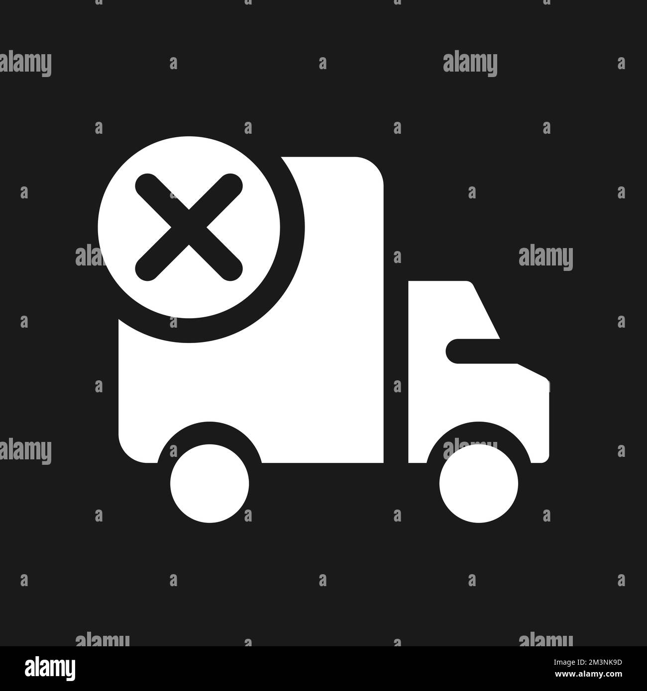 Spedizione non riuscita icona interfaccia utente glifo in modalità scura Illustrazione Vettoriale
