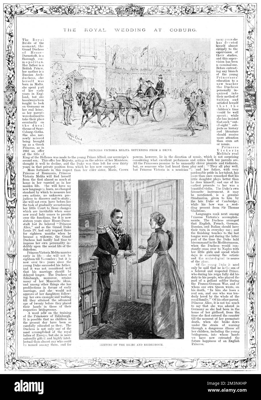 Matrimonio reale: Principessa Victoria Melita e principe Ernst Ludwig Foto Stock