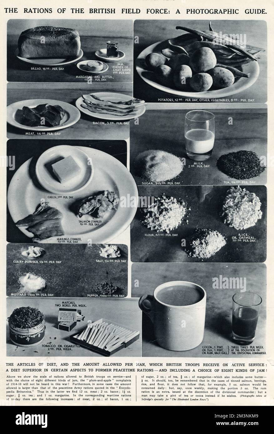 Razione delle forze di campo britanniche 1939 Foto Stock