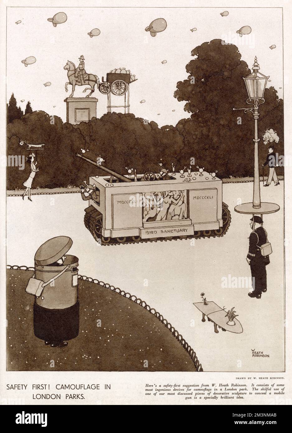 La sicurezza prima di tutto! Camuffamento nei parchi di Londra Foto Stock