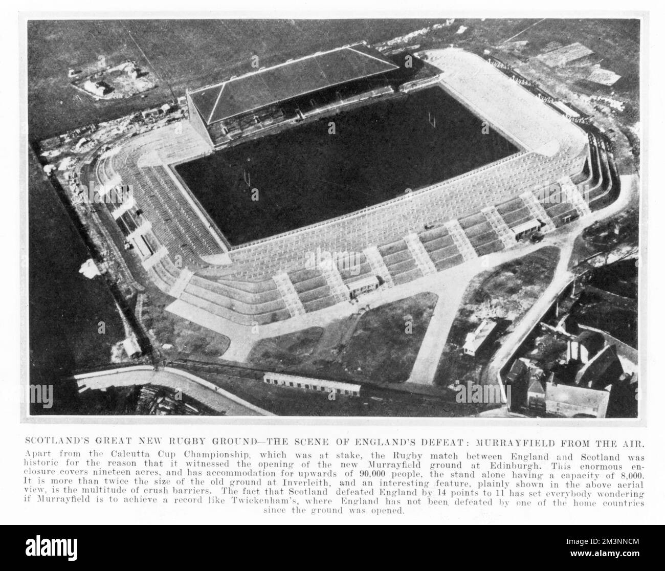 Stadio Murrayfield dall'alto Foto Stock