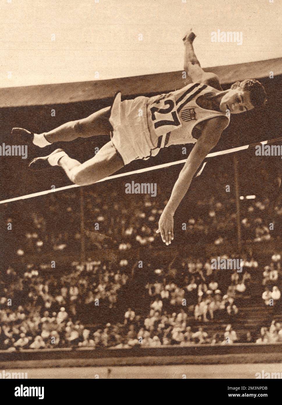 Eddleman fa il salto in alto, 1948 Olimpiadi di Londra Foto Stock Eddleman fa il salto in alto, 1948 Olimpiadi di Londra Foto Stock