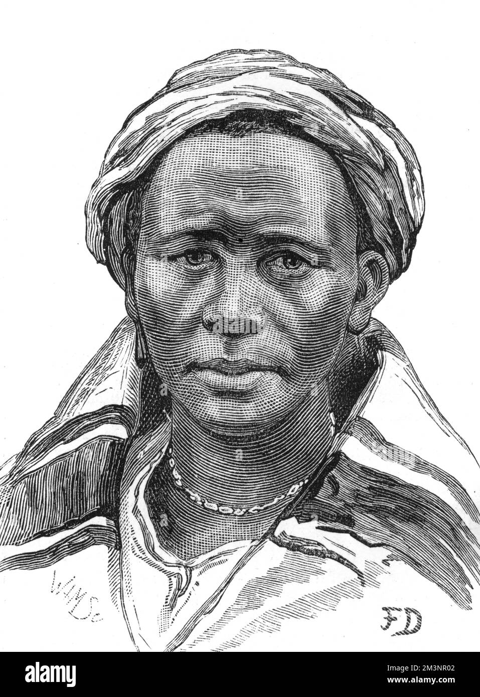 Una delle mogli di Masufa, il capo di Basuto, che si ribellò nuovamente al dominio britannico a Basutoland in Sudafrica. Data: 1880 Foto Stock