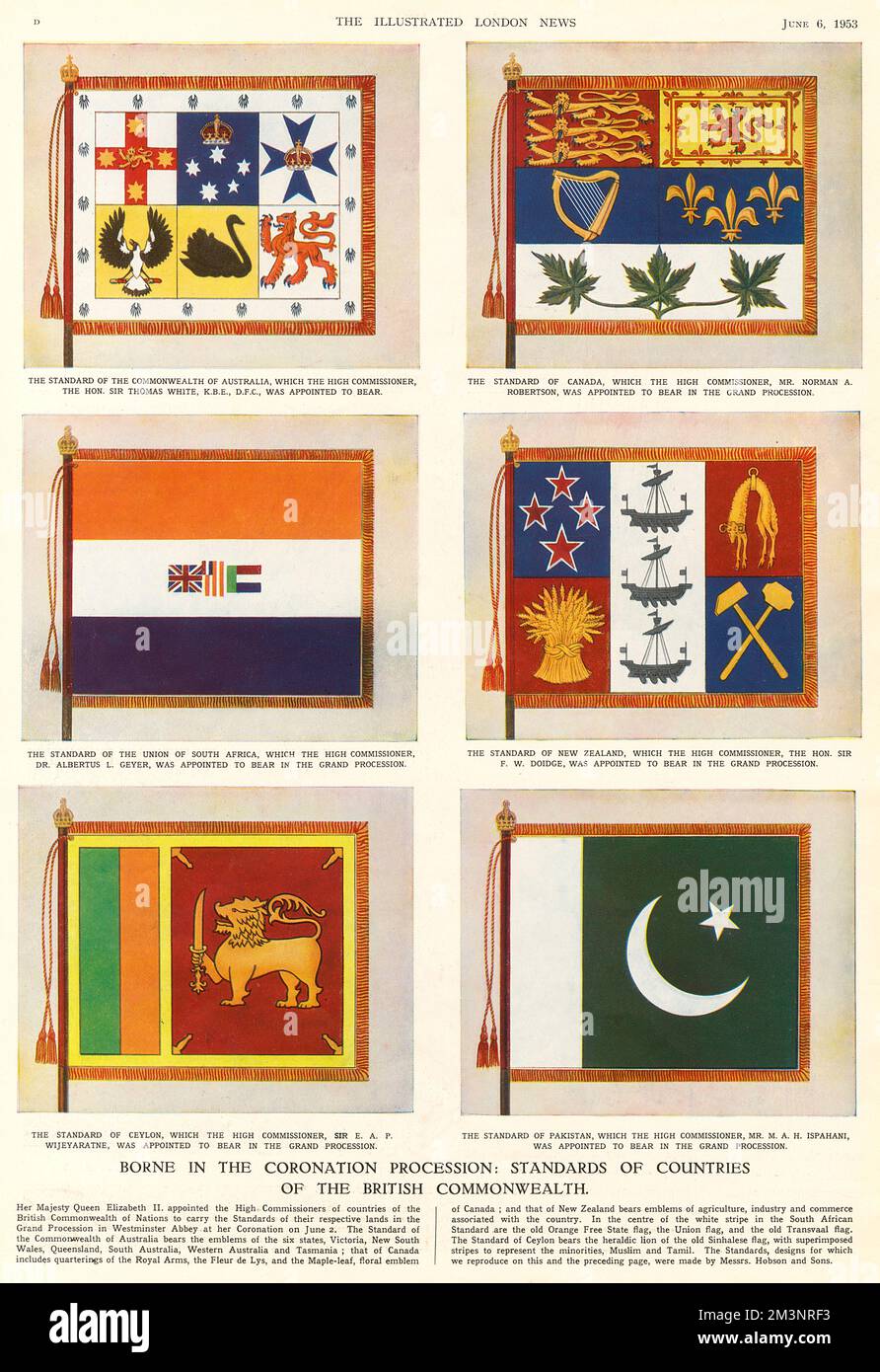 Standard dei paesi del Commonwealth britannico Foto Stock