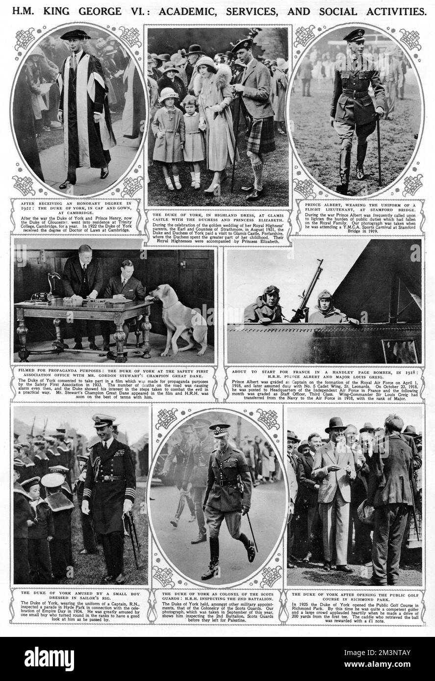 Re Giorgio vi - attività accademiche, servizi e sociali Foto Stock