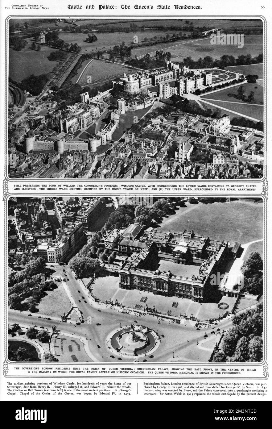 Le residenze di stato della Regina: Il Castello di Windsor e Buckingham Foto Stock