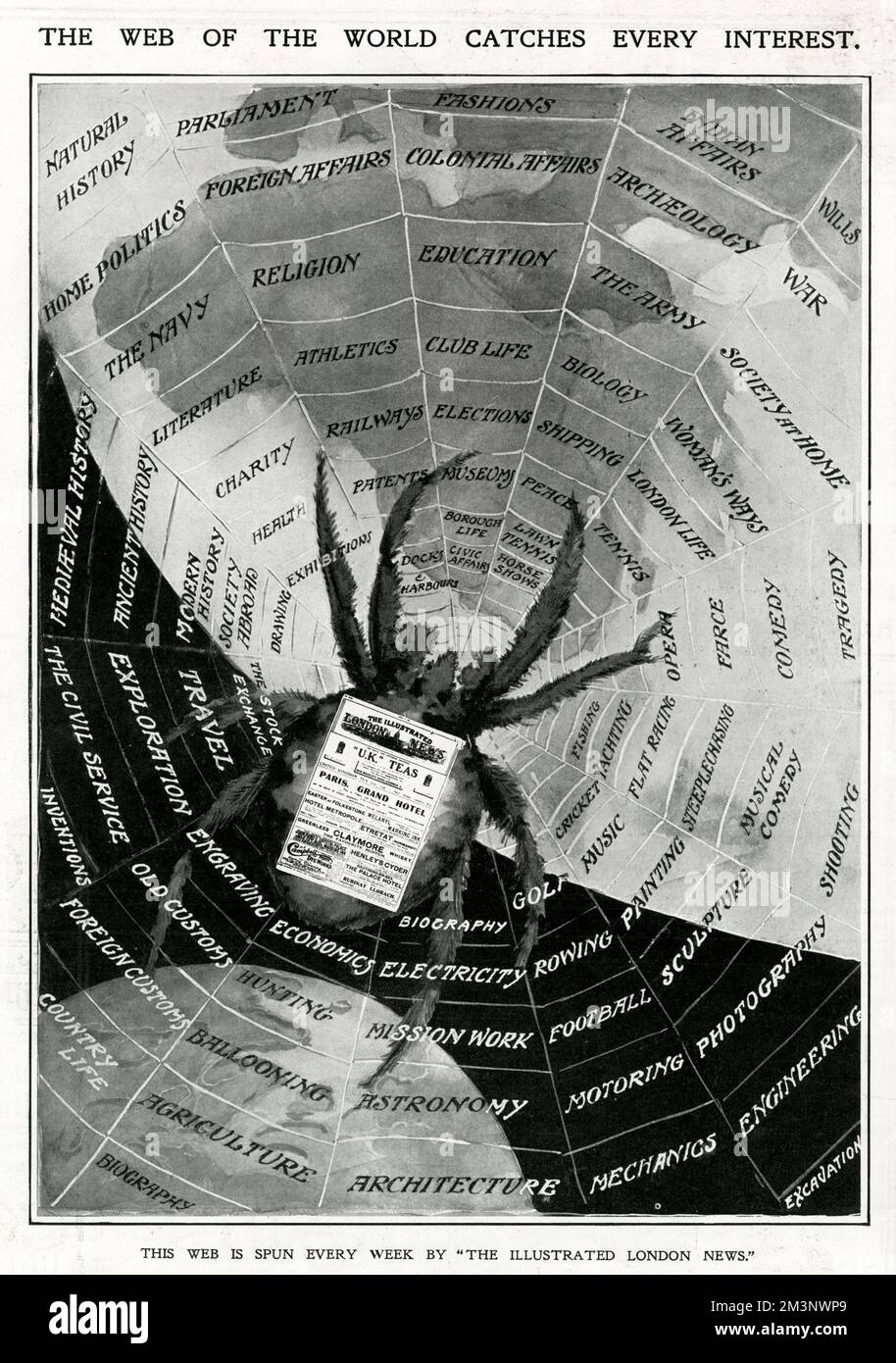 Pubblicità illustrata di London News, 1913 Foto Stock