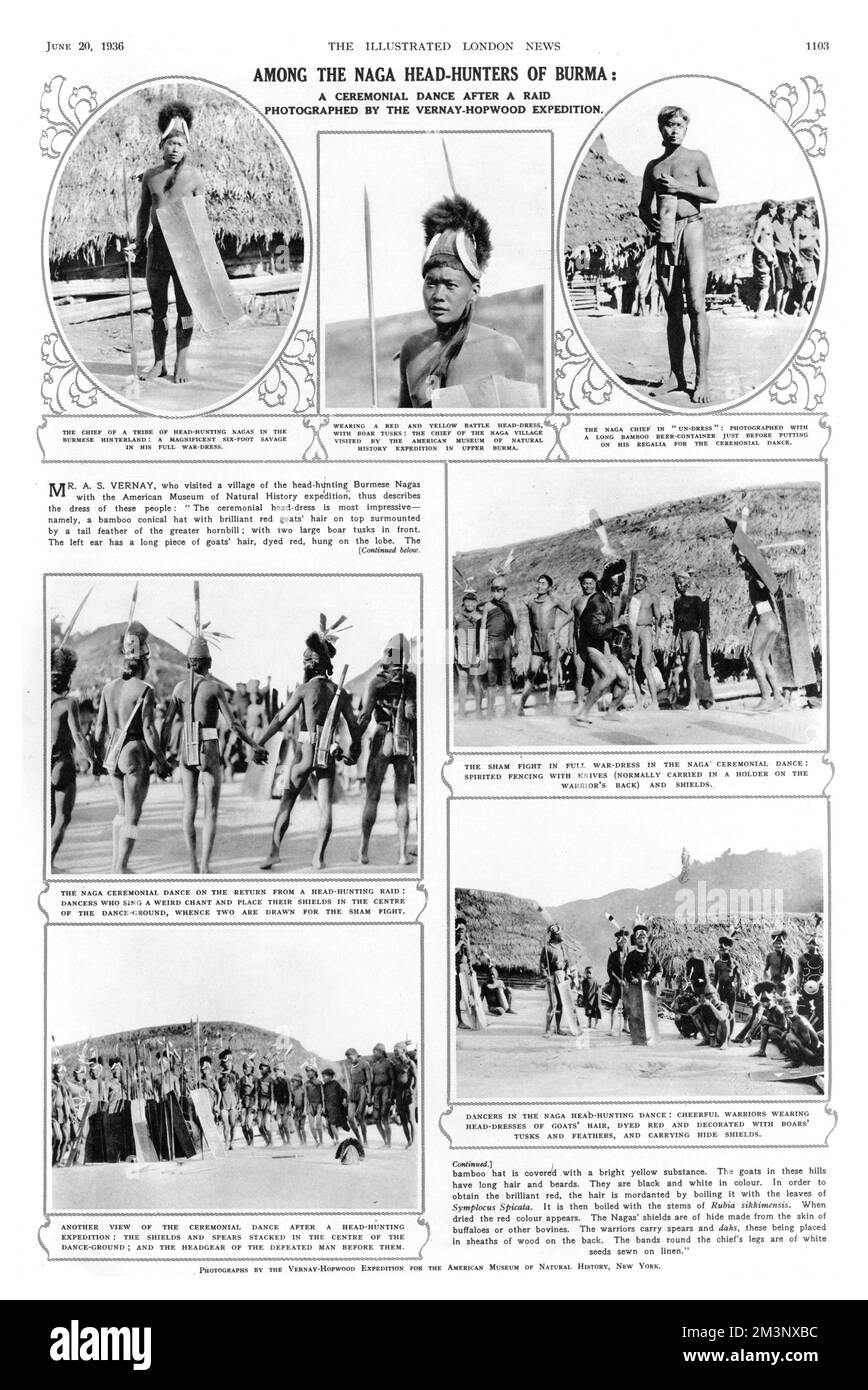 I Naga cacciatori di teste della Birmania Foto Stock