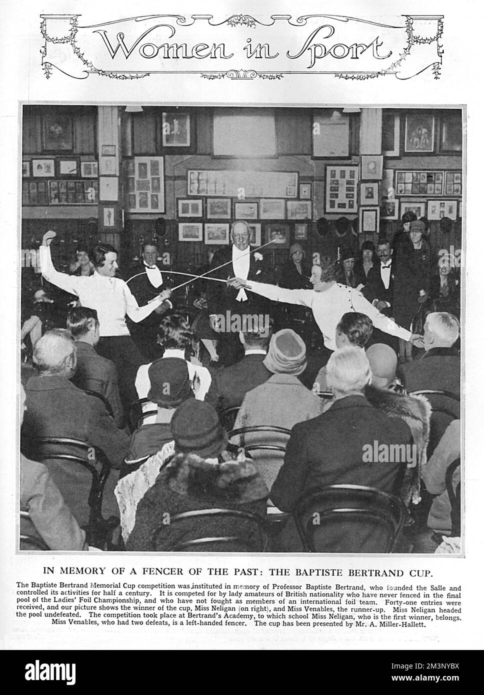 La Baptiste Bertrand Cup - scherma femminile, 1928 Foto Stock