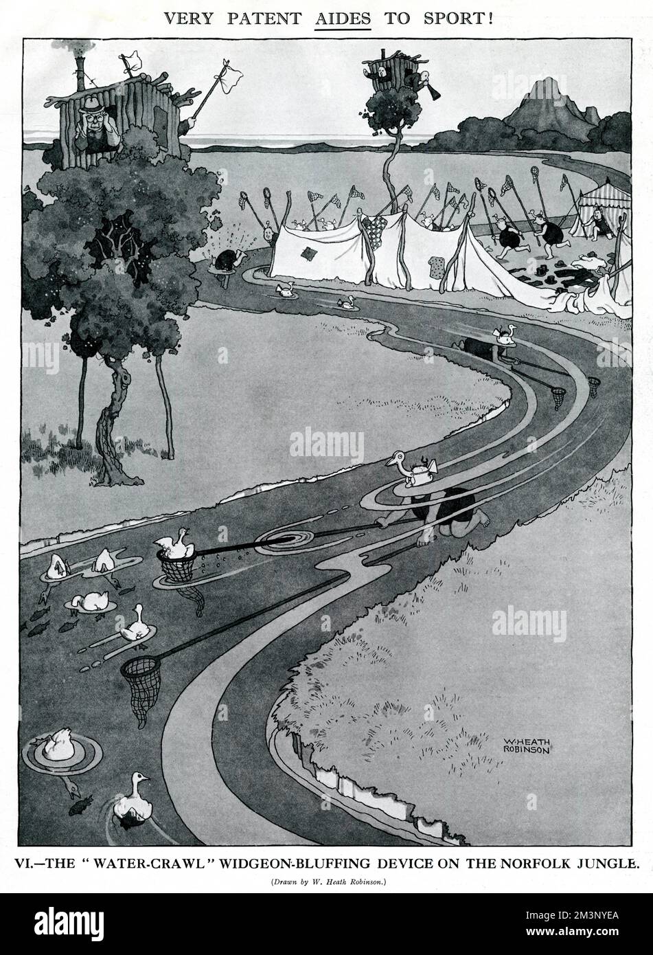 The Water Crawl Widgeon di Heath Robinson Foto Stock