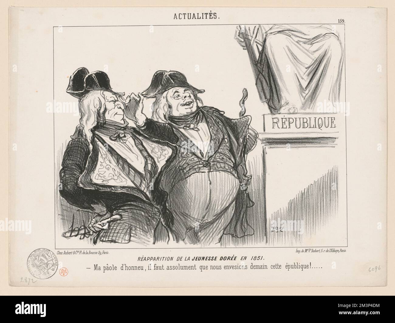 Réapparition de la Jeunesse Dorée en 1851 , Filosofi, storici, avvocati, Guizot, 1787-1874, Berryer, Pierre-Antoine, 1790-1868. Honoré Daumier (1808-1879). Litografie Foto Stock