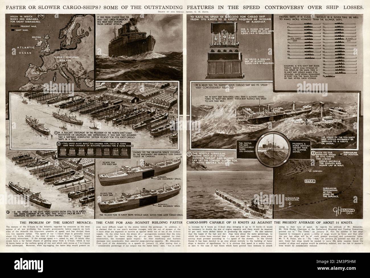Polemica sulla velocità e perdite di navi da parte di G. H. Davis Foto Stock