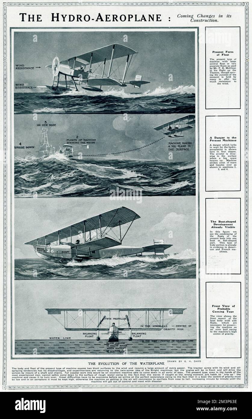 L'idroaereo di G. H. Davis Foto Stock