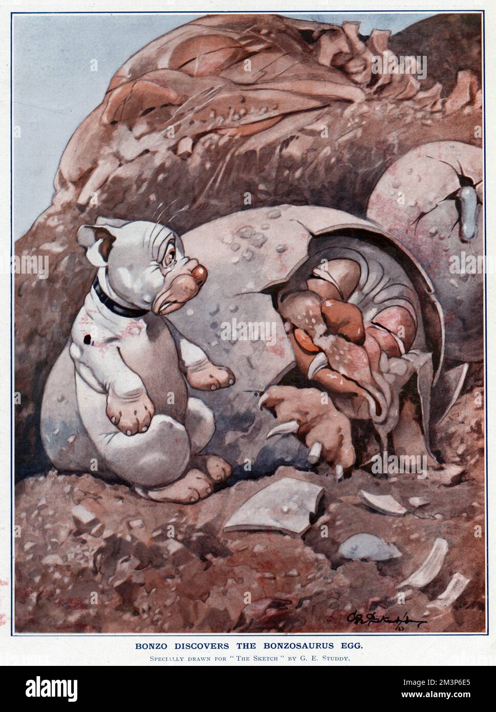 Bonzo scopre l'uovo di Bonzosauro - chiaramente un antenato di epoca preistorica! Data: 1924 Foto Stock