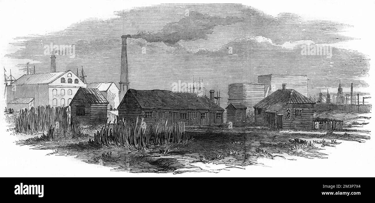 Hale's Rocket Factory, a Rotherhithe Data: 1853 Foto Stock