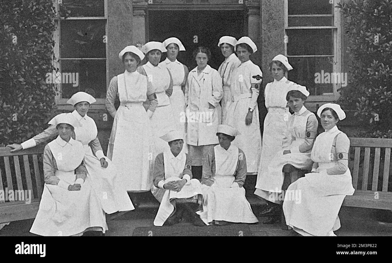 Infermieri all'Egginton Hall Hospital, WW1 Foto Stock