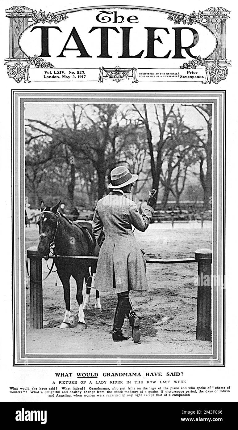 Tatler Cover - Lady in maneggio breeches, Rotten Row Foto Stock