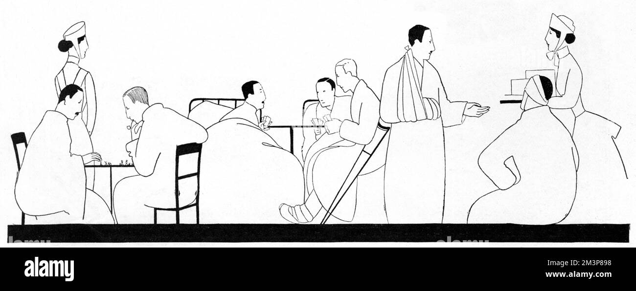 Soldati convalescenti, prima guerra mondiale Foto Stock