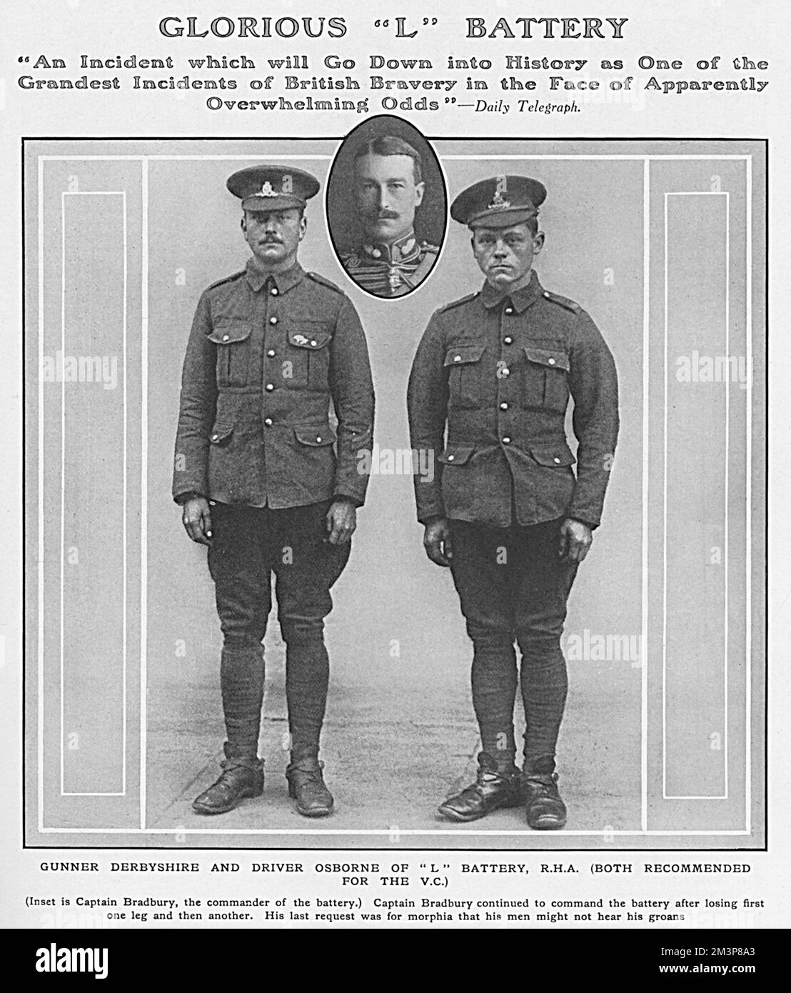 Glorious L Battery, Gunner Derbyshire, driver Osborne Foto Stock