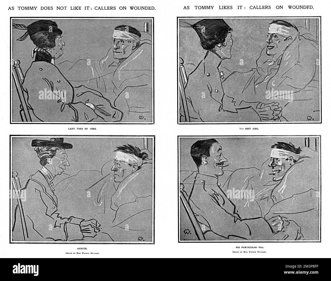 Visitatori per soldati feriti dalla signorina Watson Williams Foto Stock