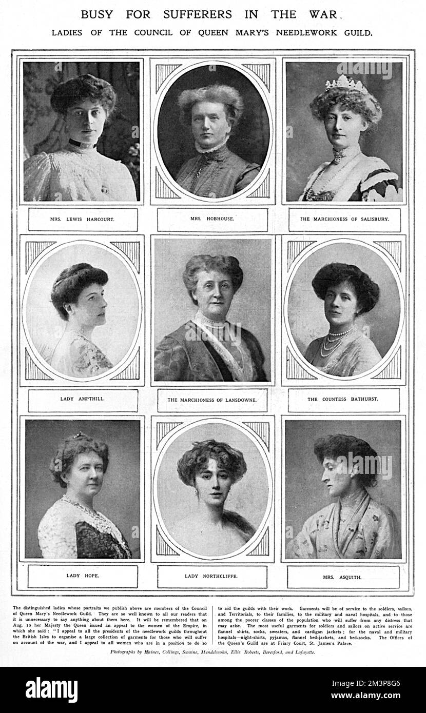 Signore del Consiglio della Queen Mary's Needlework Guild Foto Stock