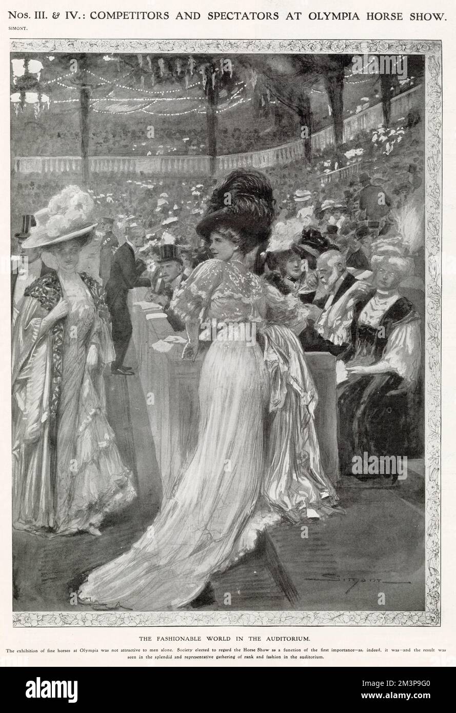 Spettatori donne alla moda al 1908. Foto Stock