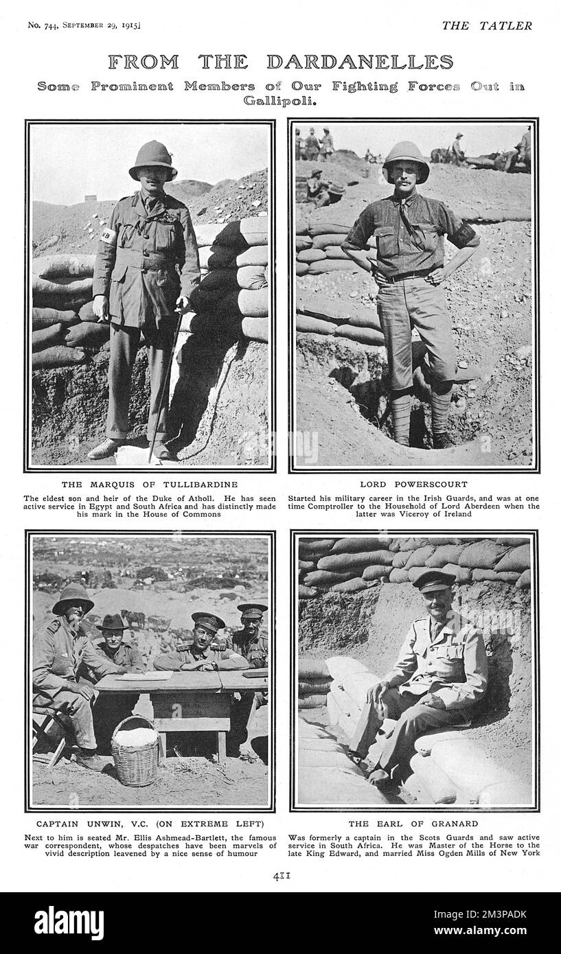 Personalità di spicco che servono a Gallipoli, prima guerra mondiale Foto Stock