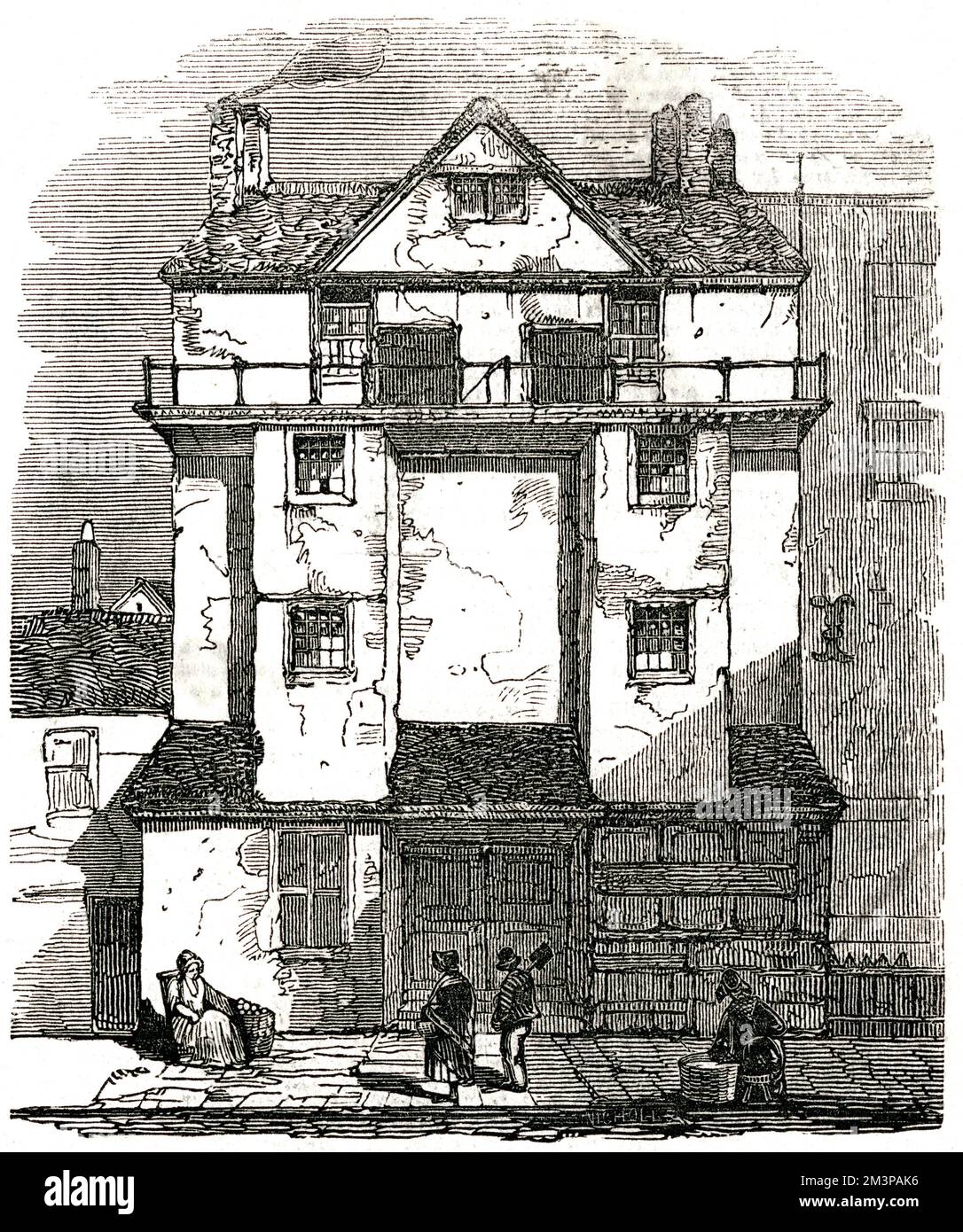 William Caxton's House - Almonry, Westminster, Londra Data: 1847 Foto Stock