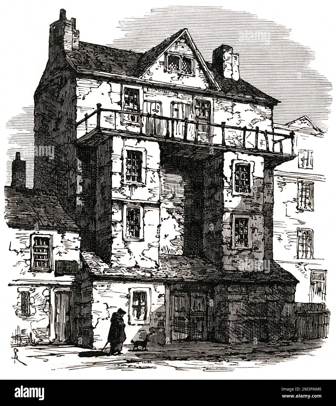William Caxton's House nell'Almonry, Westminster. Data: 1877 Foto Stock
