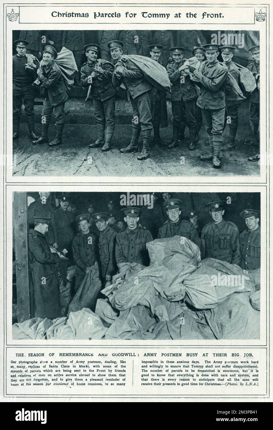 Pacchi di Natale per Tommy al fronte 1916 Foto Stock