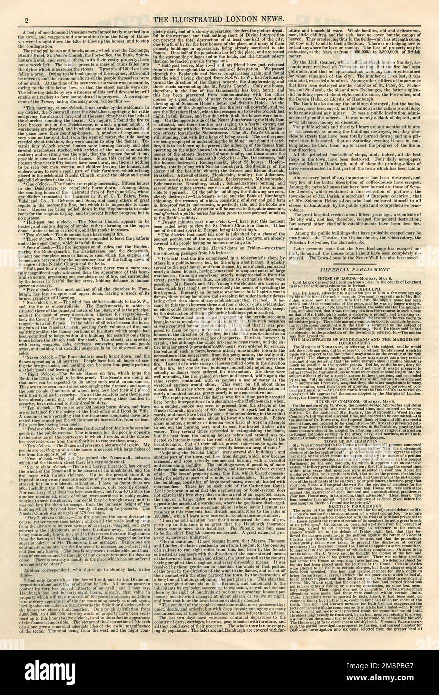 Illustrated London News pagina 2, 14 maggio 1842 Foto Stock