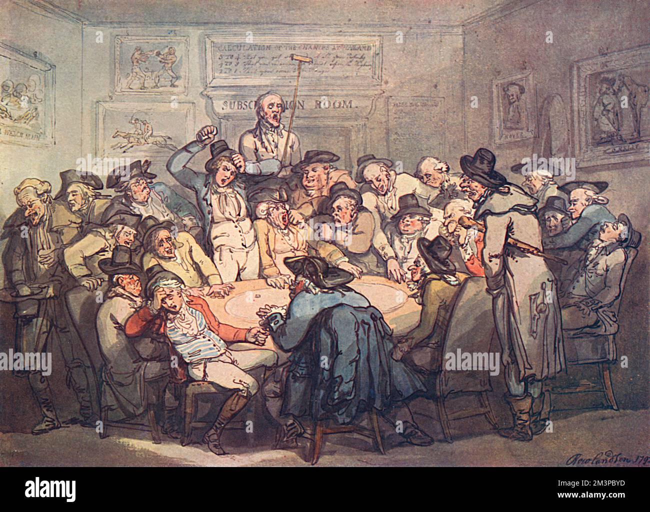 The Gaming Room di Thomas Rowlandson Foto Stock