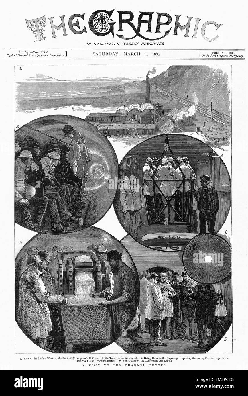 Copertina grafica - visitatori del Tunnel della Manica Foto Stock