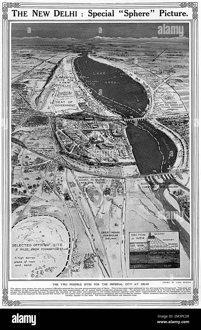Due possibili siti per la città imperiale di Delhi Foto Stock