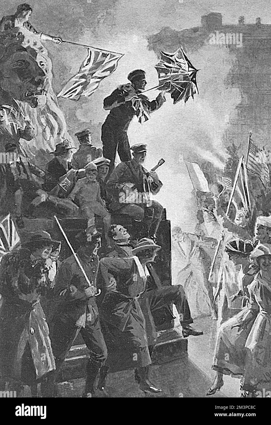 Celebrazioni dell'armistizio in Trafalgar Square Foto Stock