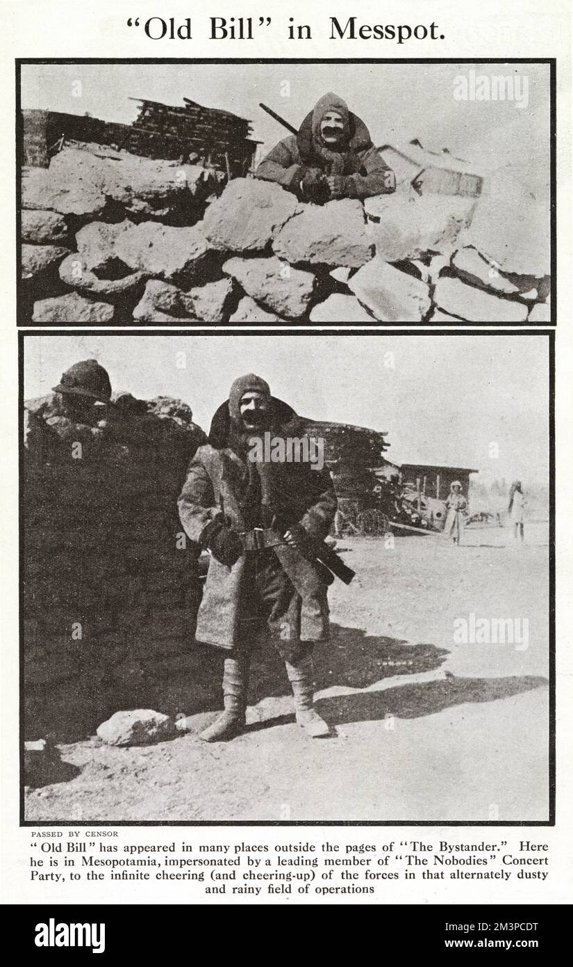 Old Bill in Mesopotamia, Nobodies Concert, WW1 Foto Stock