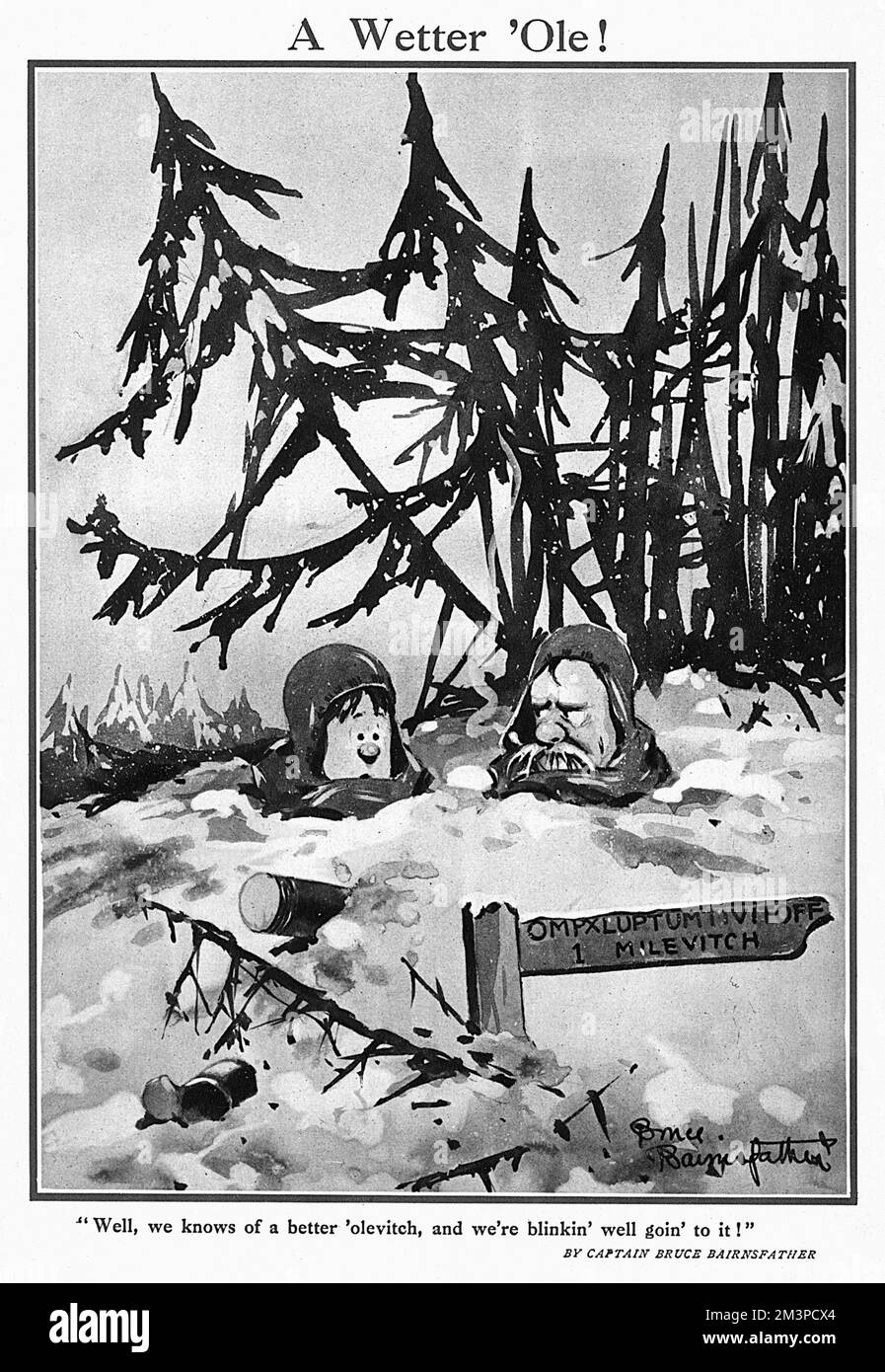 Un Wetter'Ole di Bruce Bairnsfather Foto Stock