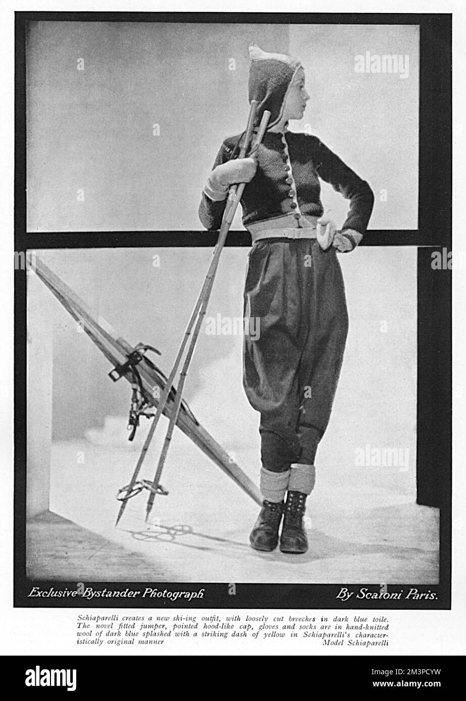 Schiaparelli ski oufit, 1929 Foto Stock